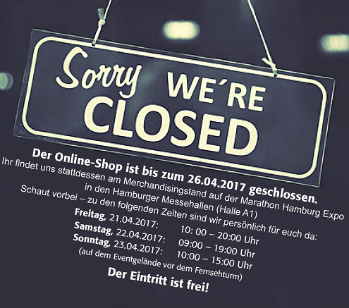 Marathon Online Shop is closed